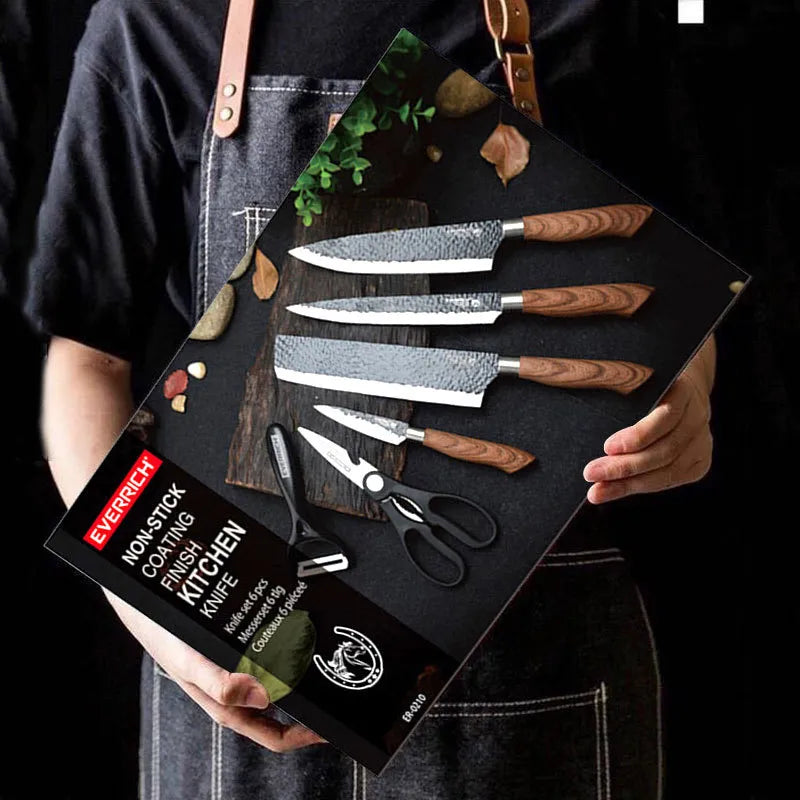 Combo de 6 Facas Profissionais Forjadas • Combo Facas Wood Arbaro™