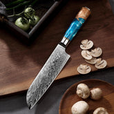 Faca Profissional 100% em Aço Damasco VG10 • Faca "Santoku" Ocean